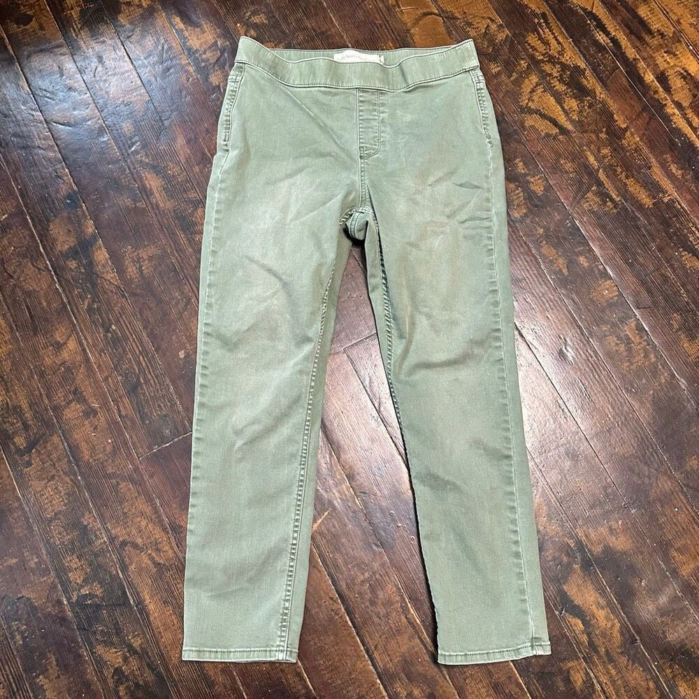 Soft Surroundings green PM travelcore pull on jeans